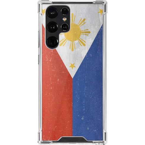Philippines Flag Distressed Galaxy S22 Ultra Clear Case