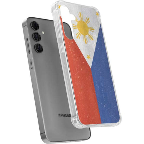 Philippines Flag Distressed Galaxy S24 Plus Clear Case