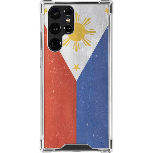 Philippines Flag Distressed Galaxy S24 Ultra Clear Case