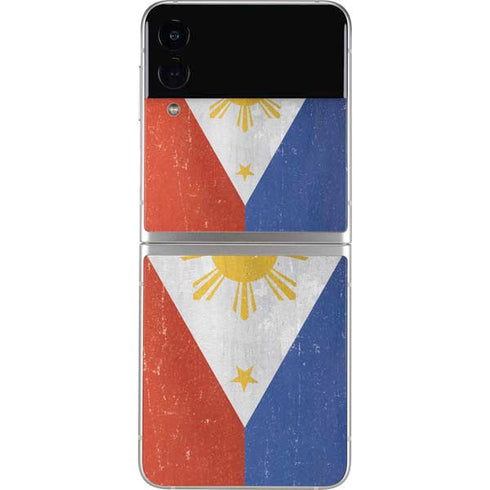 Philippines Flag Distressed Galaxy Z Flip3 5G Skin