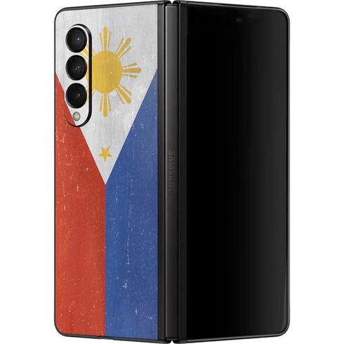 Philippines Flag Distressed Galaxy Z Fold3 5G Skin