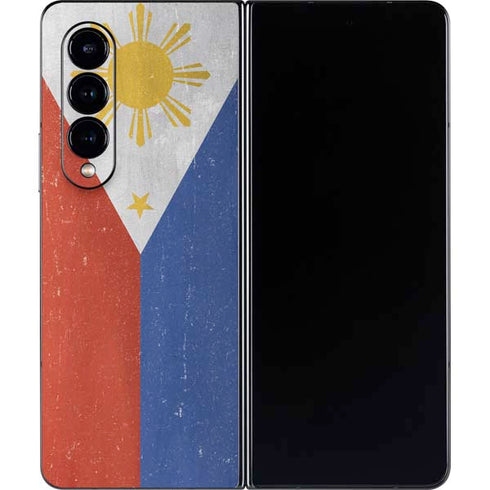 Philippines Flag Distressed Galaxy Z Fold4 5G Skin