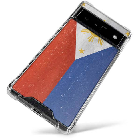 Philippines Flag Distressed Google Pixel 6 Clear Case