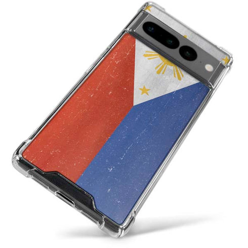Philippines Flag Distressed Google Pixel 7 Pro Clear Case