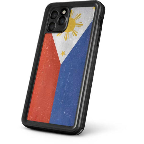 Philippines Flag Distressed iPhone 11 Pro Max Waterproof Case