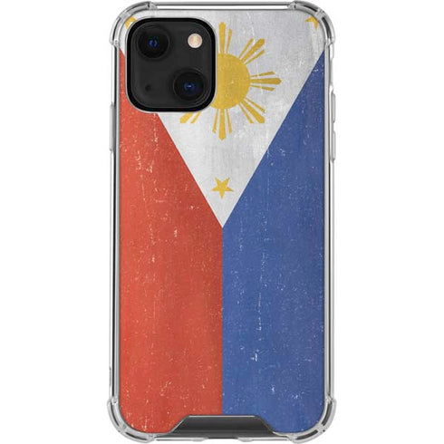 Philippines Flag Distressed iPhone 14 Plus Clear Case