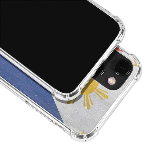Philippines Flag Distressed iPhone 14 Plus Clear Case