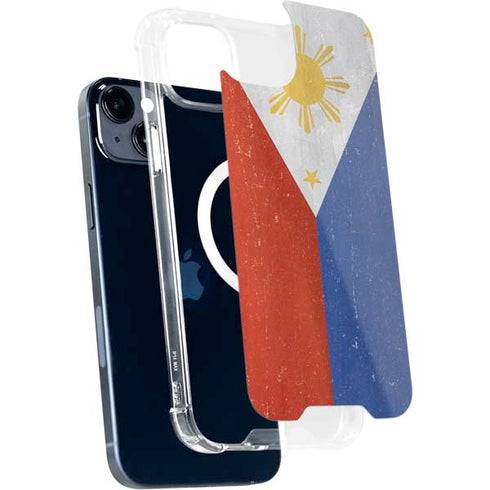 Philippines Flag Distressed iPhone 15 Plus MagSafe Case