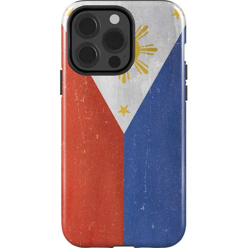 Philippines Flag Distressed iPhone 15 Pro Impact Case
