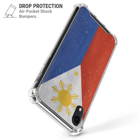 Philippines Flag Distressed iPhone XR Clear Case