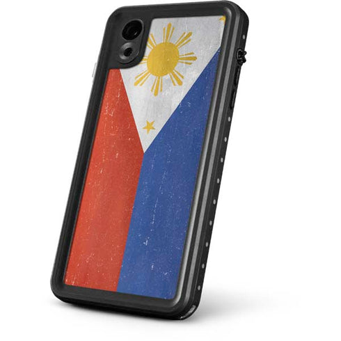 Philippines Flag Distressed iPhone XR Waterproof Case