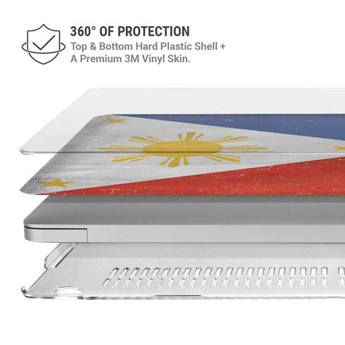 Philippines Flag Distressed MacBook Air 15in (2023-2025) Case plus Skin