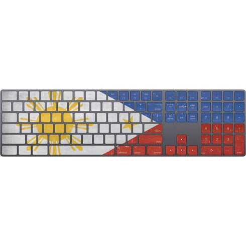 Philippines Flag Distressed Magic Keyboard with Numeric Keypad Skin