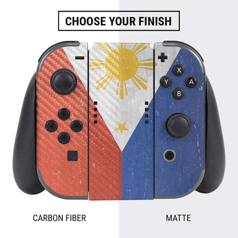Philippines Flag Distressed Nintendo Switch Bundle Skin