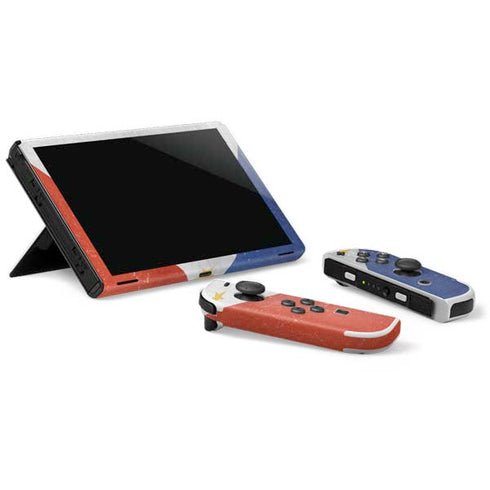 Philippines Flag Distressed Nintendo Switch OLED (2021) Skin