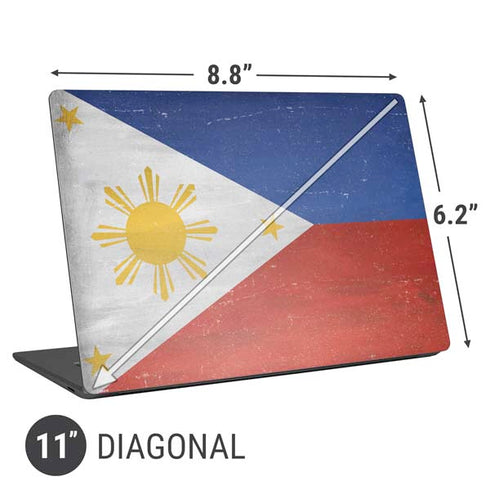 Philippines Flag Distressed Universal Laptop 11in (8.8 x 6.2in) Skin