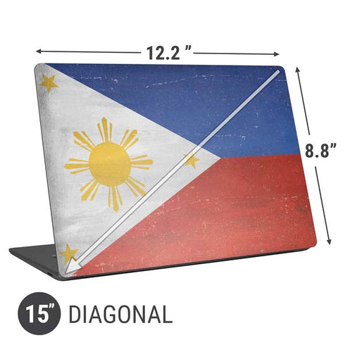 Philippines Flag Distressed Universal Laptop 15in (12.2 x 8.8in) Skin