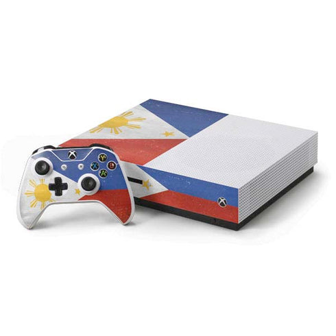 Philippines Flag Distressed Xbox One S Console and Controller Bundle Skin