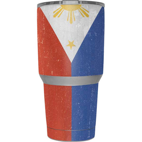 Philippines Flag Distressed Yeti 30oz Rambler Tumbler Skin