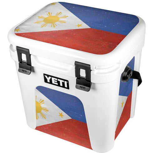 Philippines Flag Distressed YETI Roadie 24 Hard Cooler Skin