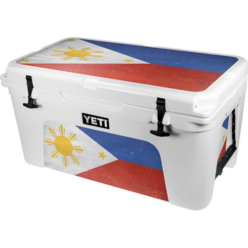 Philippines Flag Distressed YETI Tundra 65 Hard Cooler Skin