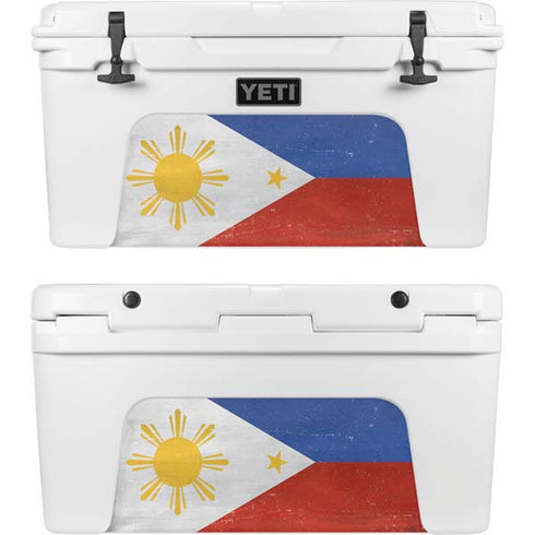 Philippines Flag Distressed YETI Tundra 65 Hard Cooler Skin