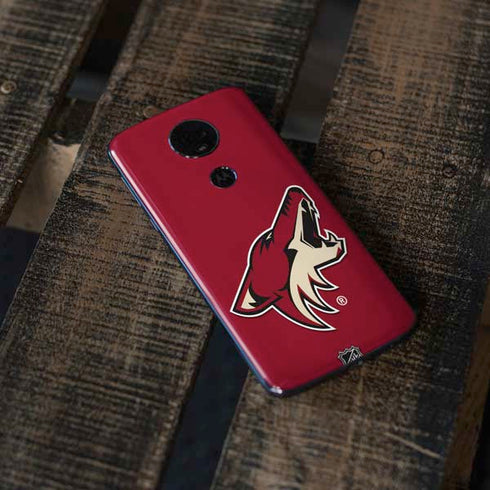 NHL Arizona Coyotes Solid Background Moto E5 Plus Skin