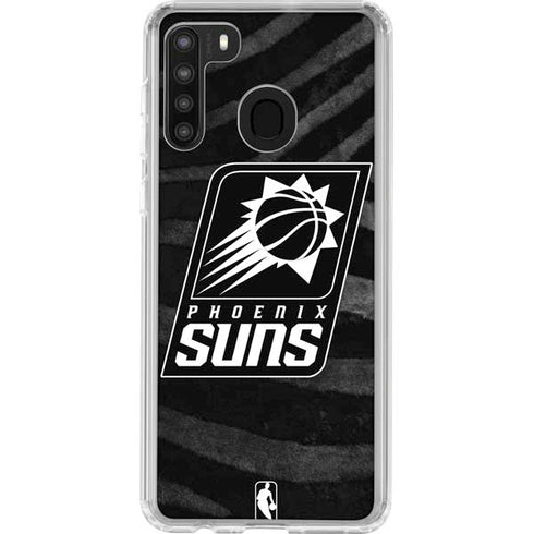 NBA Phoenix Suns Black Animal Print Galaxy A21 Clear Case