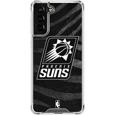 NBA Phoenix Suns Black Animal Print Galaxy S21 FE Clear Case