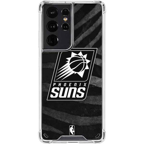 NBA Phoenix Suns Black Animal Print Galaxy S21 Ultra 5G Clear Case