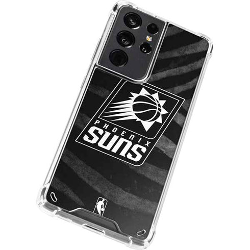 NBA Phoenix Suns Black Animal Print Galaxy S21 Ultra 5G Clear Case