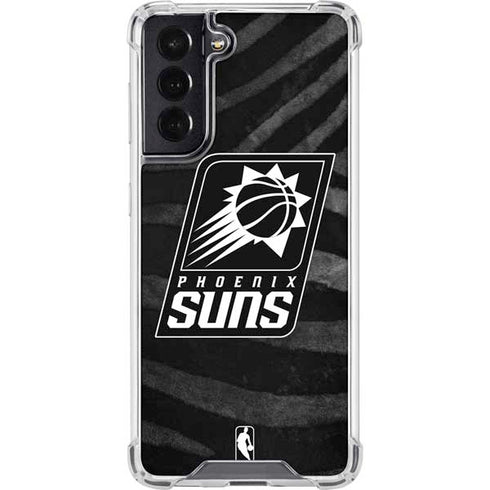 NBA Phoenix Suns Black Animal Print Galaxy S22 Clear Case