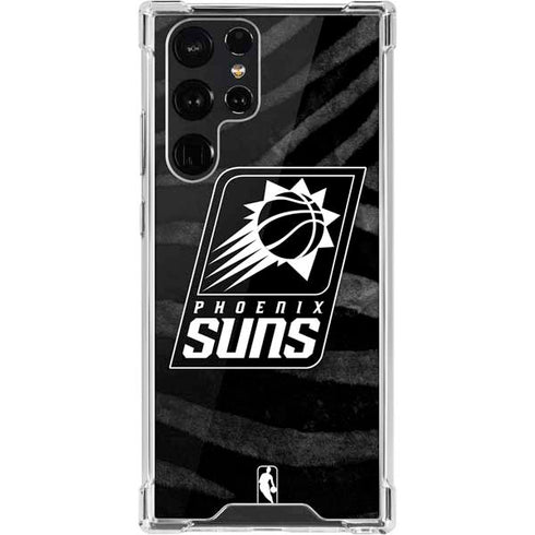 NBA Phoenix Suns Black Animal Print Galaxy S22 Ultra Clear Case
