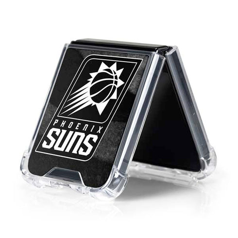 NBA Phoenix Suns Black Animal Print Galaxy Z Flip5 5G Clear Case