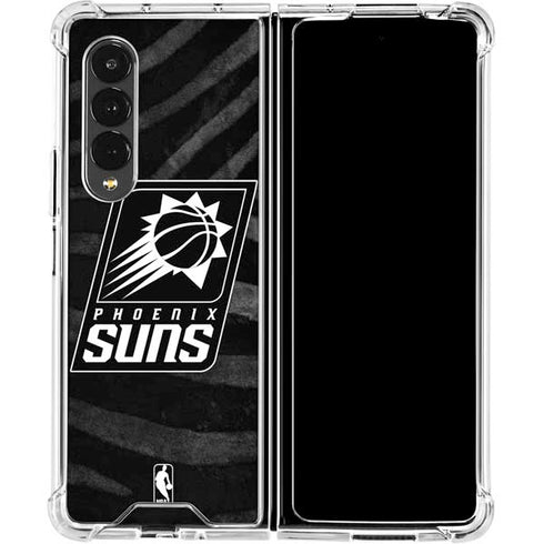 NBA Phoenix Suns Black Animal Print Galaxy Z Fold4 5G Clear Case