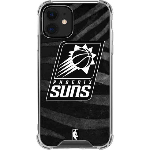 NBA Phoenix Suns Black Animal Print iPhone 12 Clear Case