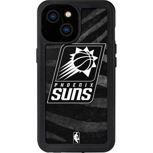 NBA Phoenix Suns Black Animal Print iPhone 13 Mini Waterproof Case
