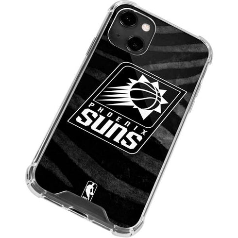 NBA Phoenix Suns Black Animal Print iPhone 14 Clear Case