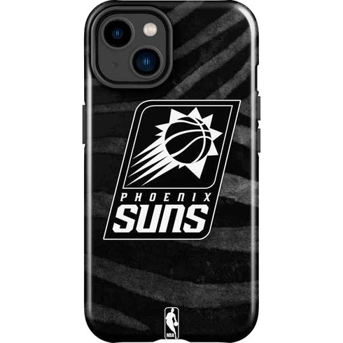 NBA Phoenix Suns Black Animal Print iPhone 15 Plus Impact Case