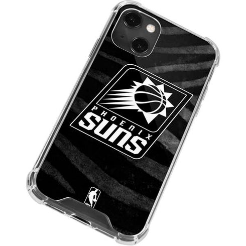 NBA Phoenix Suns Black Animal Print iPhone 15 Plus Clear Case