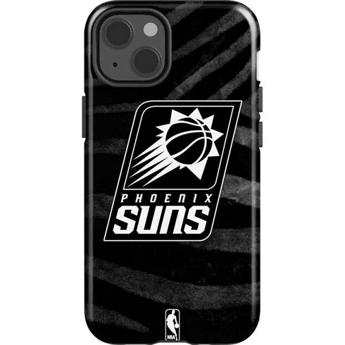 NBA Phoenix Suns Black Animal Print iPhone 15 Impact Case