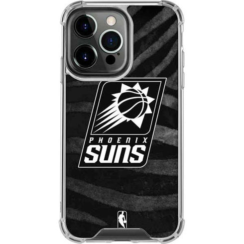 NBA Phoenix Suns Black Animal Print iPhone 14 Pro Clear Case