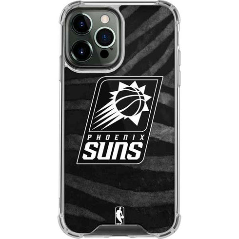NBA Phoenix Suns Black Animal Print iPhone 15 Pro Max Clear Case
