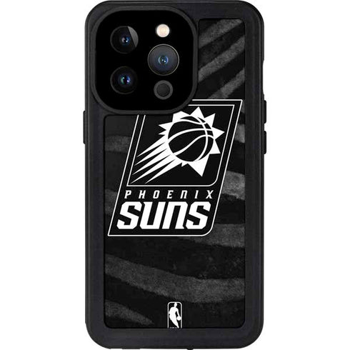NBA Phoenix Suns Black Animal Print iPhone 14 Pro Waterproof Case