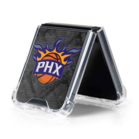 NBA Phoenix Suns Dark Rust Galaxy Z Flip5 5G Clear Case