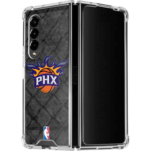 NBA Phoenix Suns Dark Rust Galaxy Z Fold4 5G Clear Case