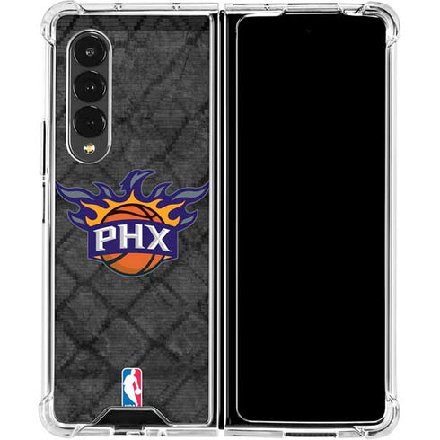 NBA Phoenix Suns Dark Rust Galaxy Z Fold4 5G Clear Case