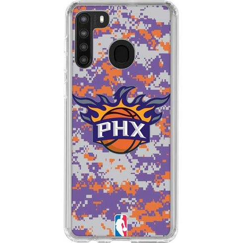 NBA Phoenix Suns Digi Camo Galaxy A21 Clear Case