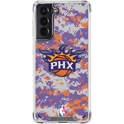 NBA Phoenix Suns Digi Camo Galaxy S21 5G Clear Case