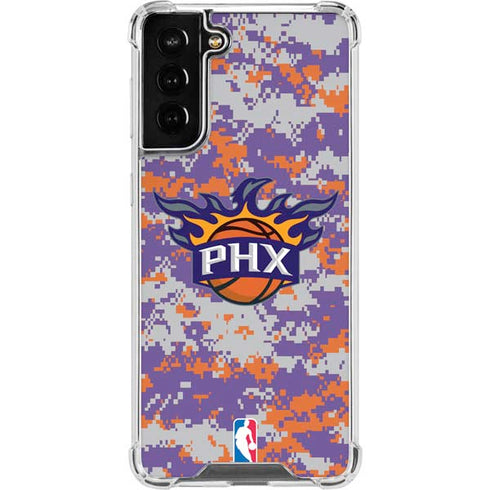 NBA Phoenix Suns Digi Camo Galaxy S21 FE Clear Case